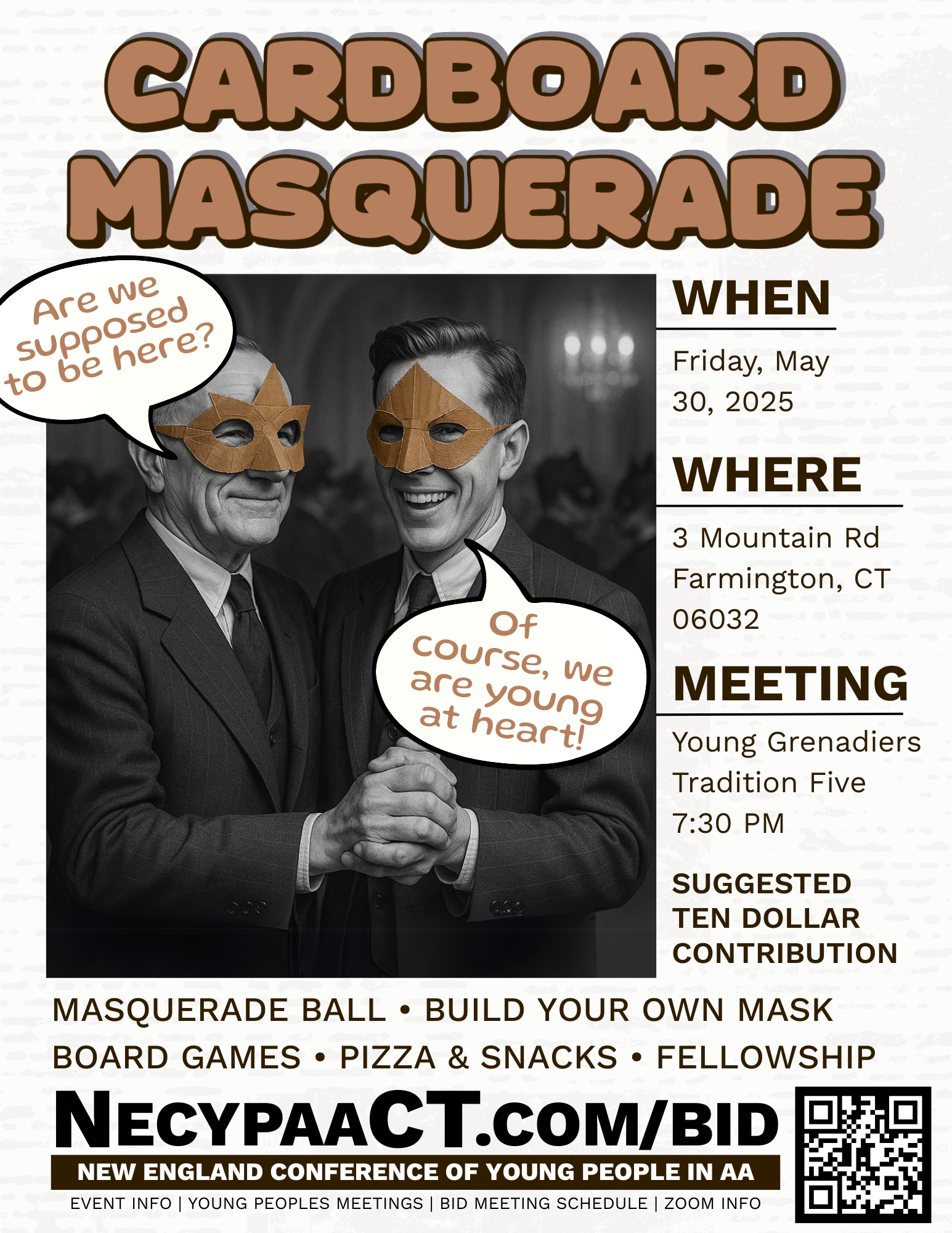 Cardboard Masquerade Event Flyer